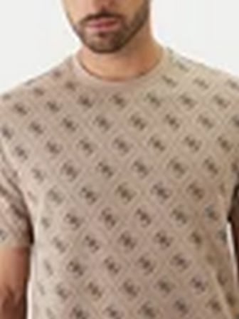 Guess M6GP34K3200K3200 Cn Ss Jacquard 4G Kn Erkek Tişört