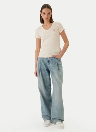 Guess Bej Kadın T-Shirt W2YI45J1314-G67C