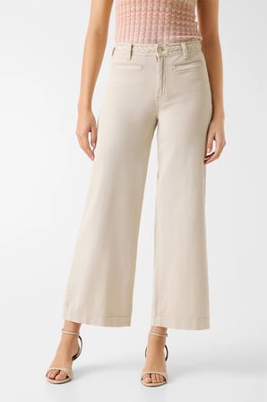 Guess Zoya Palazzo Fit  Krem Pantolon W6GB15W1886-A115