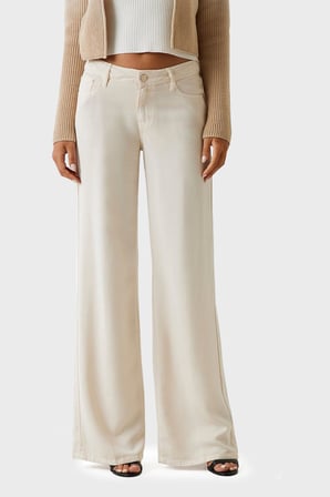 Guess Sexy Wide Leg Fit Geniş Paça Palazzo Pantolon W4GA96WDP85 Bayan PANTOLON W4GA96 WDP85 G1M5 EKRU