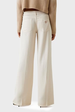 Guess Sexy Wide Leg Fit Geniş Paça Palazzo Pantolon W4GA96WDP85 Bayan PANTOLON W4GA96 WDP85 G1M5 EKRU