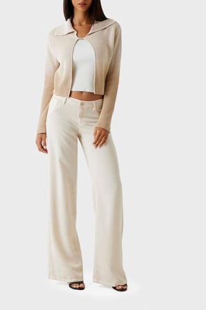 Guess Sexy Wide Leg Fit Geniş Paça Palazzo Pantolon W4GA96WDP85 Bayan PANTOLON W4GA96 WDP85 G1M5 EKRU