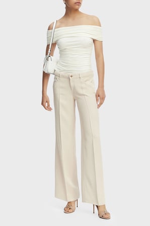 Guess Sexy Wide Leg Fit Geniş Paça Palazzo Pantolon W4GA96WDP85 Bayan PANTOLON W4GA96 WDP85 G1M5 EKRU