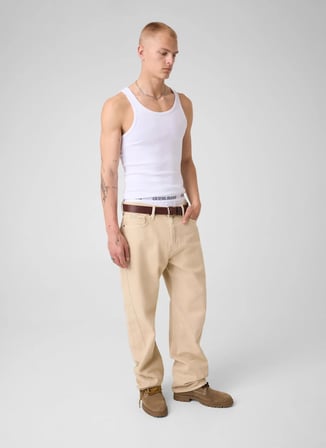 Guess Jeans Bej Erkek Chino Pantolon M6YAB3W2742-G1K9 Jeans Relaxed Pant