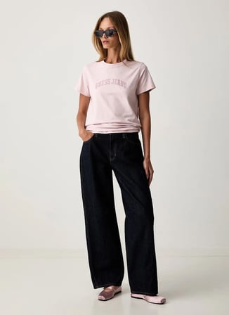 Guess Jeans Lacivert Kadın Relaxed Denim Pantolon W6YA2XD1187-GTRS