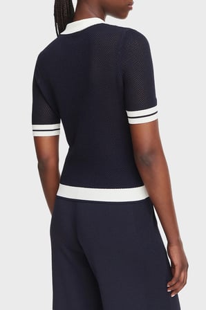 Guess Gabry Logolu Slim Fit Yarım Fermuarlı Kısa Kollu Polo V6GR04Z0725 Kadın POLO V6GR04 Z0725 A71W LACİVERT