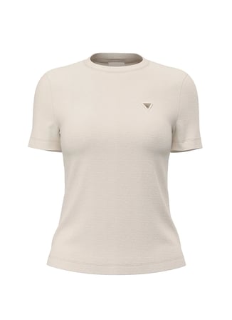 Guess Ekru Kadın Bisiklet Yaka Slim Fit T-Shirt V6RI17KD741-G6K5
