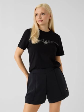 Guess Agena Kısa Kollu Kadın Siyah T-shirt V6YI05K4272-JBLK
