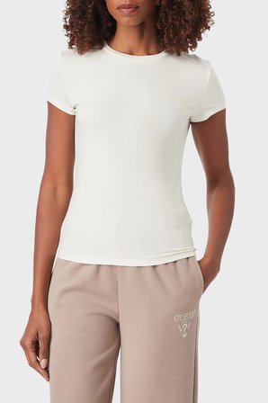 Guess Lotus T Shirt Kadın T SHİRT V6YI24 K4787 G1O6 EKRU
