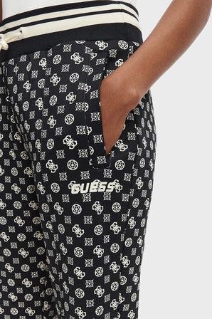 Guess New Aggie Scuba Regular Fit Logo Baskılı Normal Bel Pantolon V5YB20KB212 Kadın PANTOLON V5YB20 KB212 PMQW SİYAH