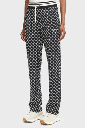Guess New Aggie Scuba Regular Fit Logo Baskılı Normal Bel Pantolon V5YB20KB212 Kadın PANTOLON V5YB20 KB212 PMQW SİYAH