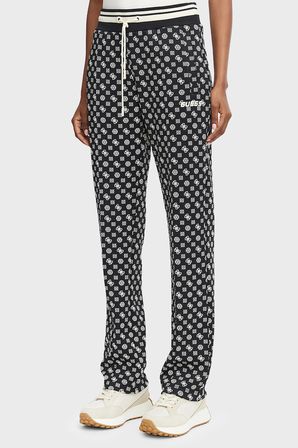 Guess New Aggie Scuba Regular Fit Logo Baskılı Normal Bel Pantolon V5YB20KB212 Kadın PANTOLON V5YB20 KB212 PMQW SİYAH