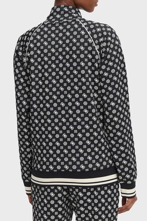 Guess Aggie Scuba Regular Fit Logo Baskılı Dik Yaka Sweat V5YQ03KB212 Kadın SWEAT V5YQ03 KB212 PMQW SİYAH