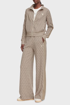 Guess Allover Jacquard 4G Logolu Relaxed Fit Düz Paça Kadın Pantolon V6YB27K5181 PANTOLON V6YB27 K5181 FNNH BEJ