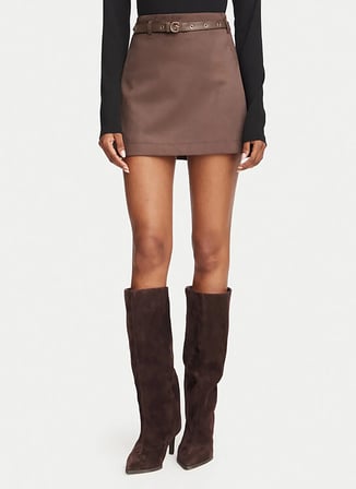 Guess Kahverengi Kadın Regular Fit Mini Etek W6YD06W2890-F1GQ