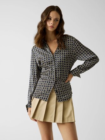 Guess Yeni Concetta Uzun Kollu Kadın Lacivert Gömlek W6YH23W2946-PMPW