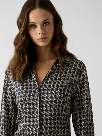 Guess Yeni Concetta Uzun Kollu Kadın Lacivert Gömlek W6YH23W2946-PMPW