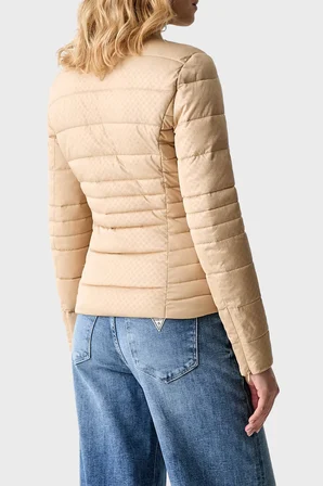 Guess New Vona  Regular Fit Dik Yaka Şişme Mont W6YL16W2891 Kadın MONT W6YL16 W2891 C1C2 BEJ