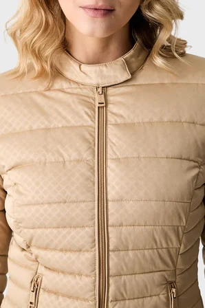 Guess New Vona  Regular Fit Dik Yaka Şişme Mont W6YL16W2891 Kadın MONT W6YL16 W2891 C1C2 BEJ