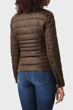 Guess New Vona Regular Fit Dik Yaka Şişme Mont W6YL16W2891 Kadın MONT W6YL16 W2891 G1CU KAHVE