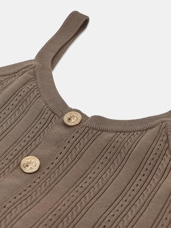 Guess Kolsuz Carmen Triko Kadın Kahverengi Bluz W6YR25Z0972-G1K8