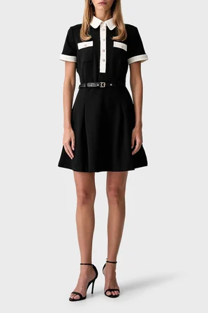 Guess Ss Claudie Kemerli Mini Flare Elbise W6YK15K4367 Kadın ELBİSE W6YK15 K4367 JBLK SİYAH