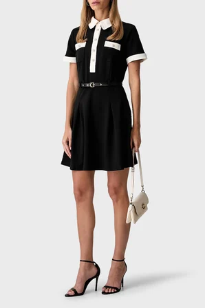 Guess Ss Claudie Kemerli Mini Flare Elbise W6YK15K4367 Kadın ELBİSE W6YK15 K4367 JBLK SİYAH