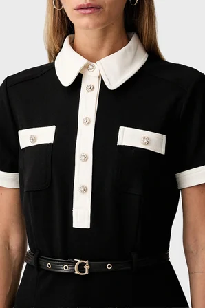 Guess Ss Claudie Kemerli Mini Flare Elbise W6YK15K4367 Kadın ELBİSE W6YK15 K4367 JBLK SİYAH