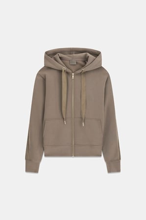 Guess Yeni Kapüşonlu Scuba Kadın Gri Eşofman Üstü W6YQ16K4354-A11Q