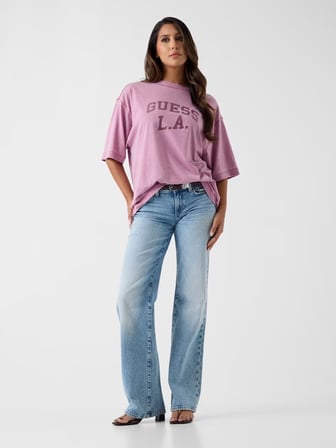 Guess Burnout Kadın Oversize T-Shirt W6YI20K4335