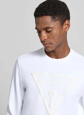 Guess Beyaz Erkek Sweatshirt M6YQ37K4103-G011 Audley Sweatshirt
