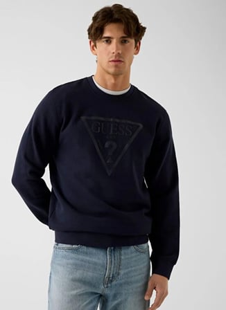 Guess Lacivert Erkek Sweatshirt M6YQ37K4103-G7V2 Audley Sweatshirt