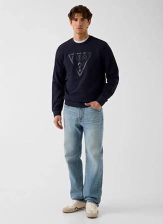 Guess Lacivert Erkek Sweatshirt M6YQ37K4103-G7V2 Audley Sweatshirt