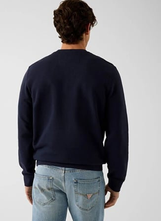 Guess Lacivert Erkek Sweatshirt M6YQ37K4103-G7V2 Audley Sweatshirt