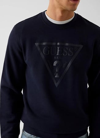 Guess Lacivert Erkek Sweatshirt M6YQ37K4103-G7V2 Audley Sweatshirt