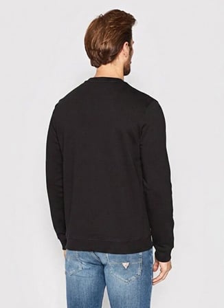 Guess Siyah Erkek Sweatshirt M6YQ32K4893-JBLK Red Sweatshirt