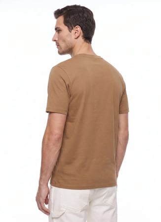 Guess Kahverengi Erkek T-Shirt M6YI47K4233-G1N9 Leave T-Shirt