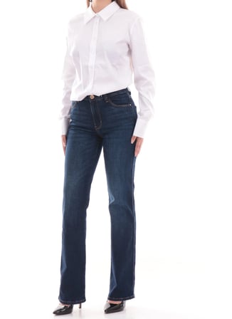 Guess Lacivert Kadın Regular Fit Denim Pantolon W6YA15D1584-TMSS