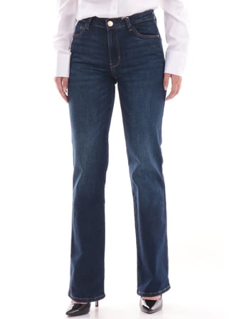 Guess Lacivert Kadın Regular Fit Denim Pantolon W6YA15D1584-TMSS