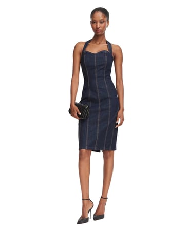 Alisa Kadın Modal Karışımlı Denim Elbise