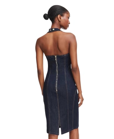 Alisa Kadın Modal Karışımlı Denim Elbise