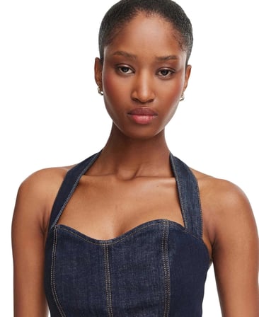Alisa Kadın Modal Karışımlı Denim Elbise