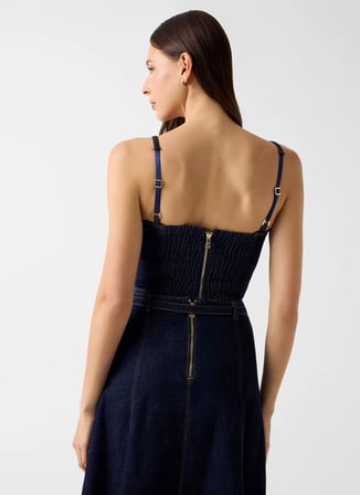 Guess Lacivert Kadın Denim Büstiyer W6YH15D1351-TCDL