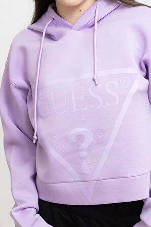 Guess Kadın Mor Alisa Scuba Sweatshirt