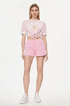 Guess Kadın Mylah Knot Pembe T-Shirt