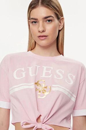 Guess Kadın Mylah Knot Pembe T-Shirt