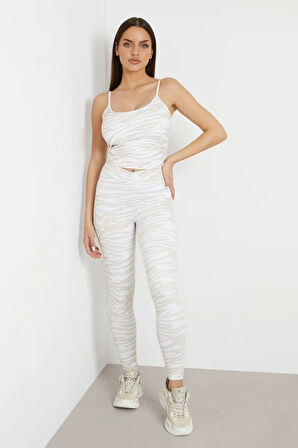 Guess AYLA LEGGING 4/4 Kadın Altın Tayt V4GB05MC049-P8DA
