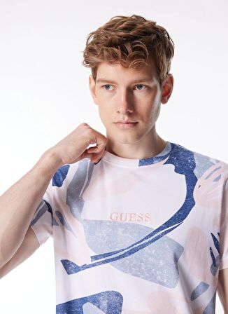 Guess Bisiklet Yaka Baskılı Krem Erkek T-Shirt M4GI13I3Z14P0GL_SS CN AOP TEE - MID