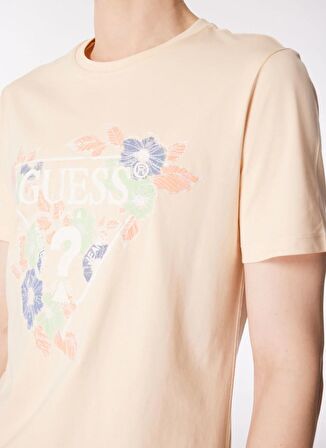 Guess Bisiklet Yaka Baskılı Turuncu Erkek T-Shirt M4GI11I3Z14A61E_SS CN FLOWERS TRIAN