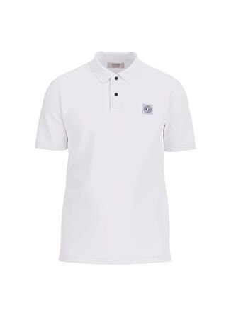 Guess Düz Beyaz Erkek Polo T-Shirt M2YP24KC9T1G011_WASHED SS POLO - OR